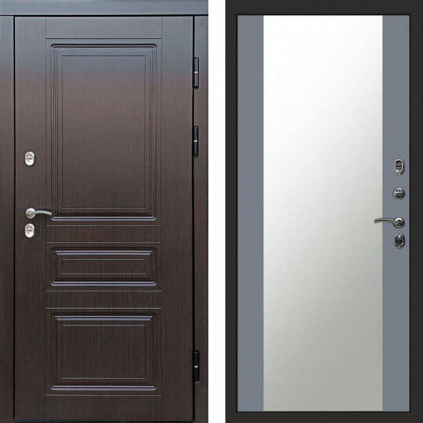 Входная дверь Termo-Door Премиум Винорит Орегон Венге - Зеркало Grey Софт