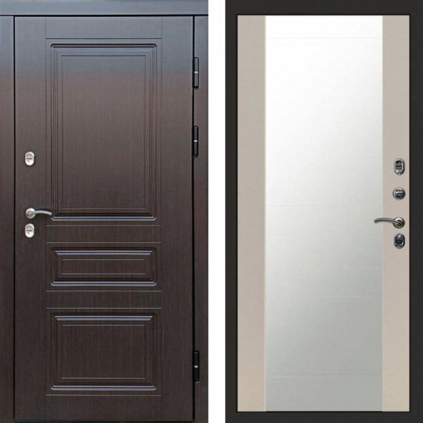 Входная дверь Termo-Door Премиум Винорит Орегон Венге - Зеркало Слоновая кость