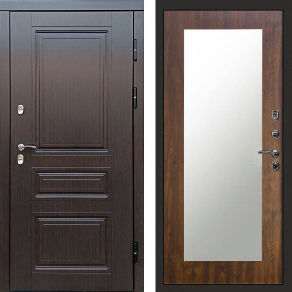 Входная дверь Termo-Door Премиум Винорит Орегон Венге - Зеркало Триумф дуб