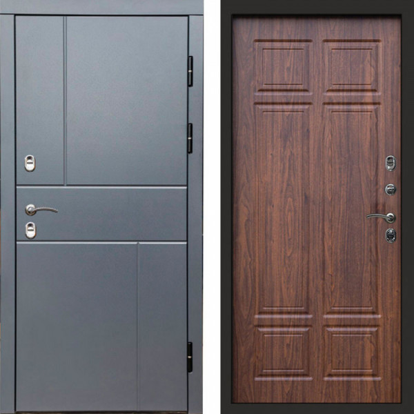 Входная дверь Termo-Door Премиум Винорит Вертикаль Grey - Без серии Орех премиум