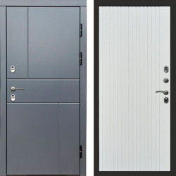 Входная дверь Termo-Door Премиум Винорит Вертикаль Grey - Flat Белый софт
