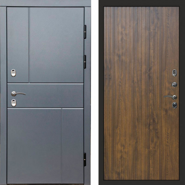 Входная дверь Termo-Door Премиум Винорит Вертикаль Grey - Flat Дуб