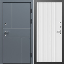 Входная дверь Termo-Door Премиум Винорит Вертикаль Grey - Флэт Белый софт