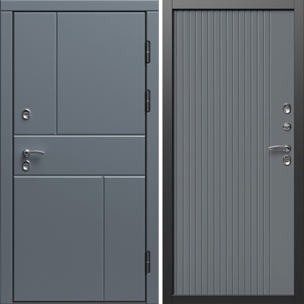 Входная дверь Termo-Door Премиум Винорит Вертикаль Grey - Флэт Grey софт