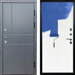Входная дверь Termo-Door Премиум Винорит Вертикаль Grey - Гладкая Панель Под Покраску Под покраску (грунт)