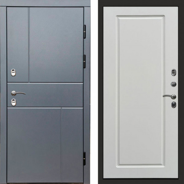Входная дверь Termo-Door Премиум Винорит Вертикаль Grey - Гранд Белый софт