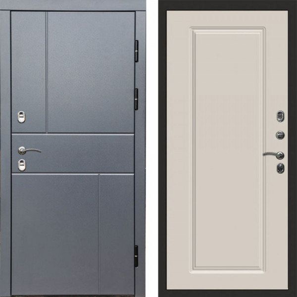 Входная дверь Termo-Door Премиум Винорит Вертикаль Grey - Гранд Слоновая кость