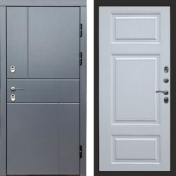 Входная дверь Termo-Door Премиум Винорит Вертикаль Grey - Лион Белый софт
