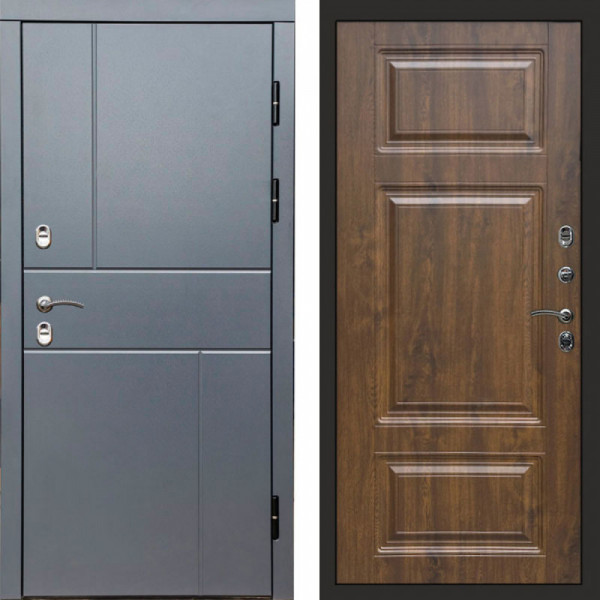 Входная дверь Termo-Door Премиум Винорит Вертикаль Grey - Лион Дуб