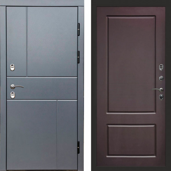 Входная дверь Termo-Door Премиум Винорит Вертикаль Grey - Марсель Шоколад