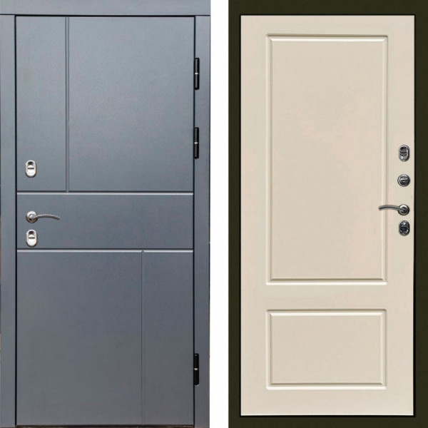 Входная дверь Termo-Door Премиум Винорит Вертикаль Grey - Марсель Слоновая кость