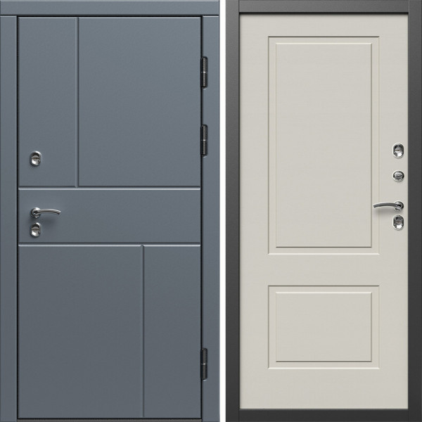 Входная дверь Termo-Door Премиум Винорит Вертикаль Grey - Нео Классика Слоновая Кость