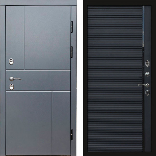 Входная дверь Termo-Door Премиум Винорит Вертикаль Grey - Porte black