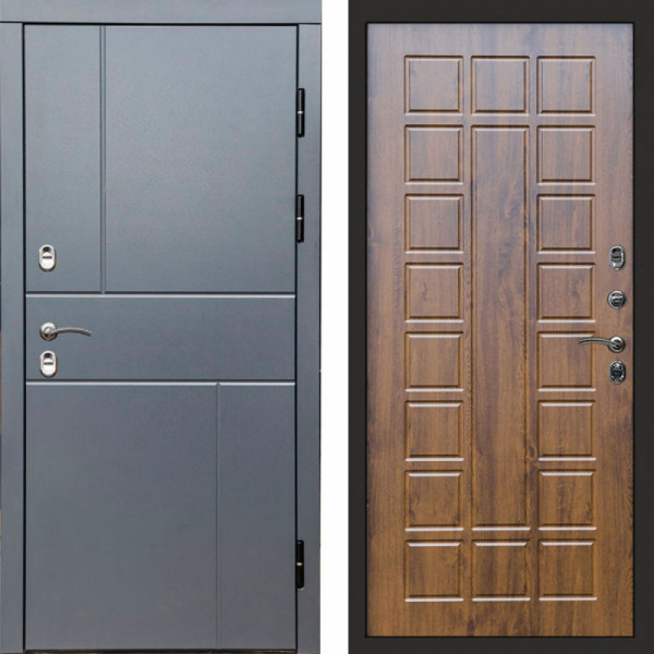 Входная дверь Termo-Door Премиум Винорит Вертикаль Grey - Престиж дуб