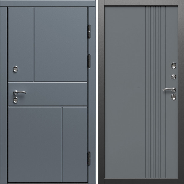 Входная дверь Termo-Door Премиум Винорит Вертикаль Grey - Страйп Грей Софт