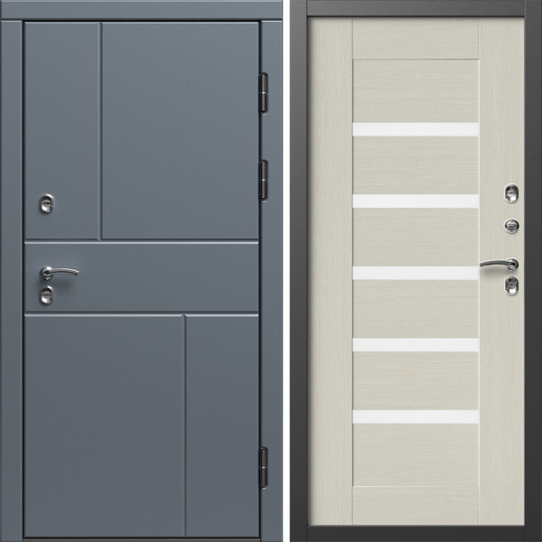 Входная дверь Termo-Door Премиум Винорит Вертикаль Grey - Царга лиственница