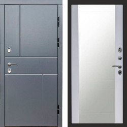 Входная дверь Termo-Door Премиум Винорит Вертикаль Grey - Зеркало белый софт