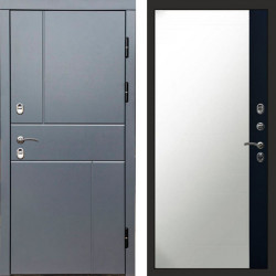 Входная дверь Termo-Door Премиум Винорит Вертикаль Grey - Зеркало Фацет Черный кварц