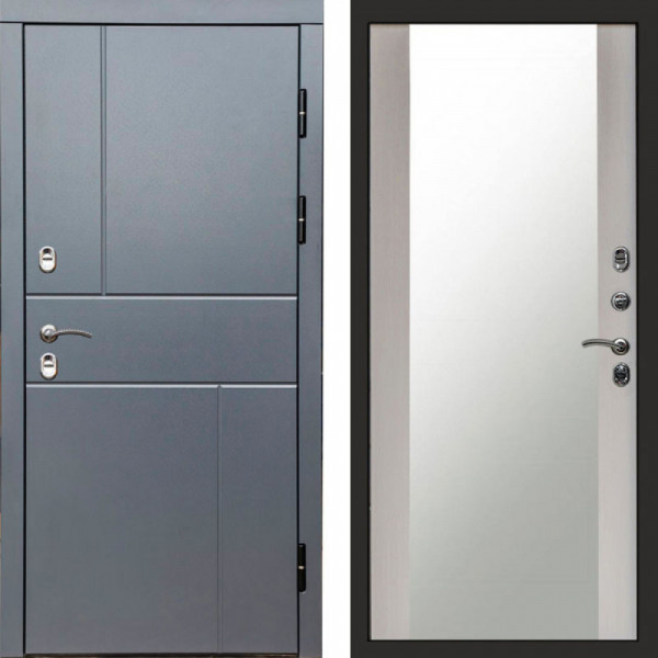 Входная дверь Termo-Door Премиум Винорит Вертикаль Grey - Зеркало лиственница