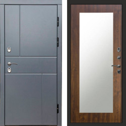 Входная дверь Termo-Door Премиум Винорит Вертикаль Grey - Зеркало Триумф дуб