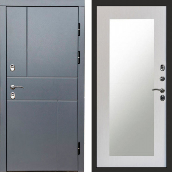Входная дверь Termo-Door Премиум Винорит Вертикаль Grey - Зеркало Триумф лиственница