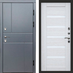 Входная дверь Termo-Door Премиум Винорит Вертикаль Grey - Зеркало Триумф Царга лиственница 4500 / 5500