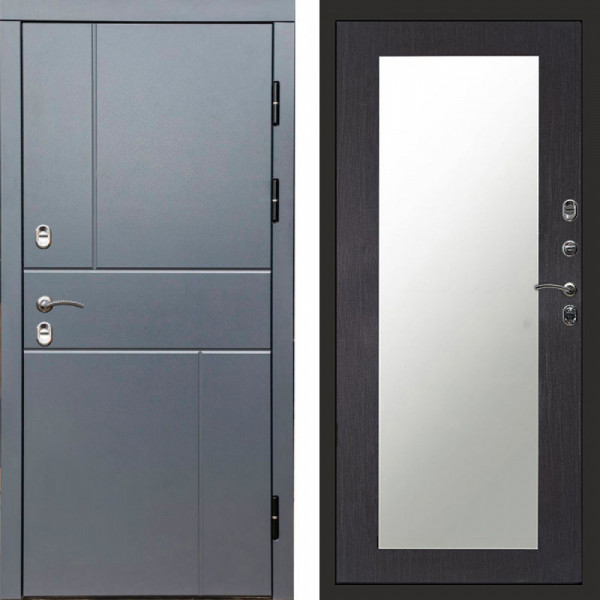 Входная дверь Termo-Door Премиум Винорит Вертикаль Grey - Зеркало Триумф венге