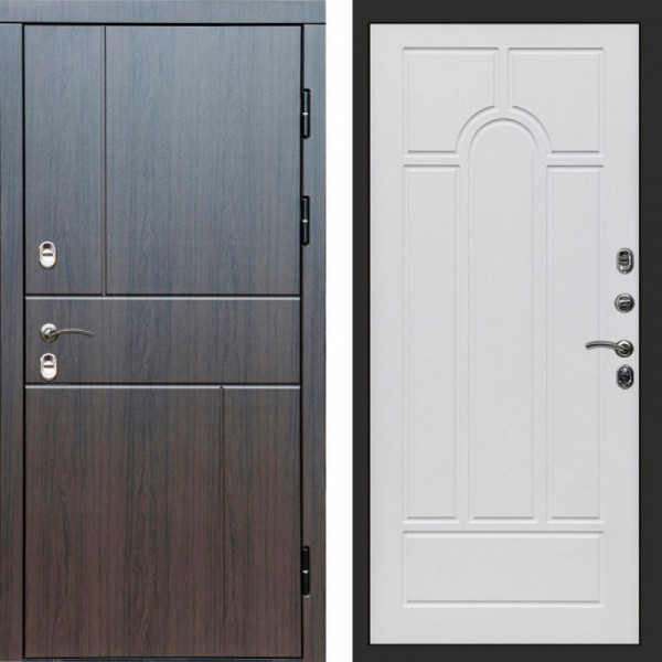 Входная дверь Termo-Door Премиум Винорит Вертикаль Венге - Арка белое дерево