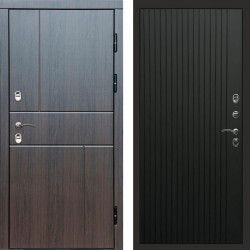 Входная дверь Termo-Door Премиум Винорит Вертикаль Венге - Flat Черный кварц
