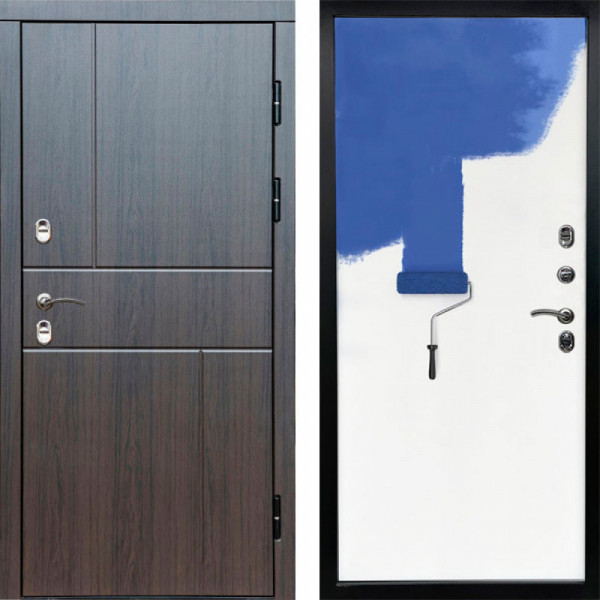 Входная дверь Termo-Door Премиум Винорит Вертикаль Венге - Гладкая Панель Под Покраску Под покраску (грунт)