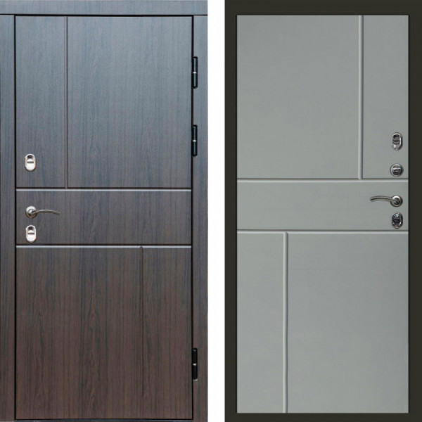 Входная дверь Termo-Door Премиум Винорит Вертикаль Венге - Горизонт Grey софт