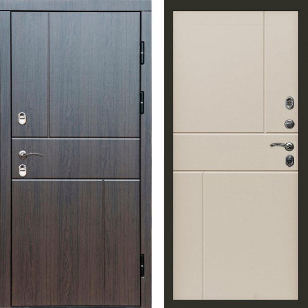 Входная дверь Termo-Door Премиум Винорит Вертикаль Венге - Горизонт Слоновая кость