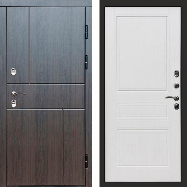 Входная дверь Termo-Door Премиум Винорит Вертикаль Венге - Классика белое дерево