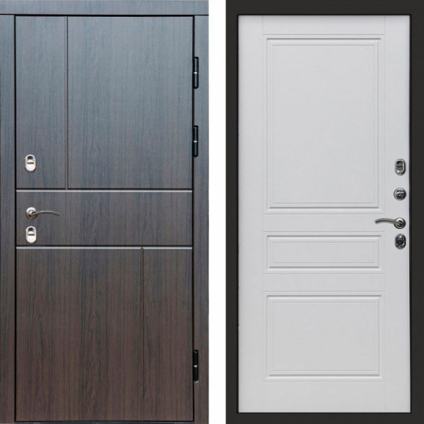 Входная дверь Termo-Door Премиум Винорит Вертикаль Венге - Классика белый матовый