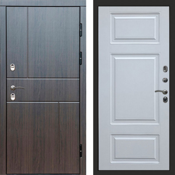 Входная дверь Termo-Door Премиум Винорит Вертикаль Венге - Лион Белый софт