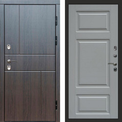 Входная дверь Termo-Door Премиум Винорит Вертикаль Венге - Лион Grey софт