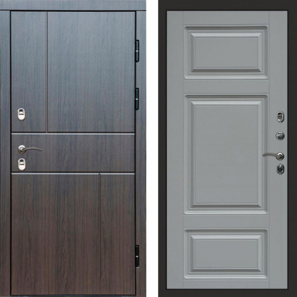 Входная дверь Termo-Door Премиум Винорит Вертикаль Венге - Лион Grey софт