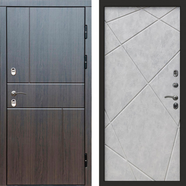 Входная дверь Termo-Door Премиум Винорит Вертикаль Венге - Лучи бетон светлый