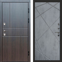Входная дверь Termo-Door Премиум Винорит Вертикаль Венге - Лучи бетон темный