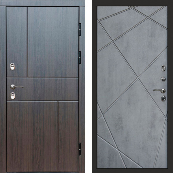 Входная дверь Termo-Door Премиум Винорит Вертикаль Венге - Лучи бетон темный