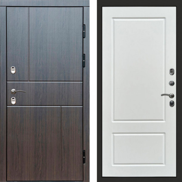 Входная дверь Termo-Door Премиум Винорит Вертикаль Венге - Марсель Белый софт