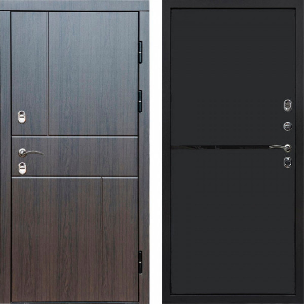 Входная дверь Termo-Door Премиум Винорит Вертикаль Венге - Нео Black