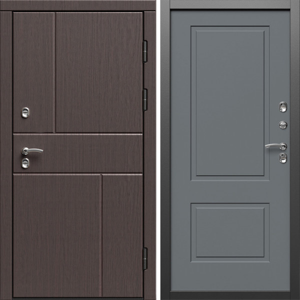 Входная дверь Termo-Door Премиум Винорит Вертикаль Венге - Нео Классика Грей Софт