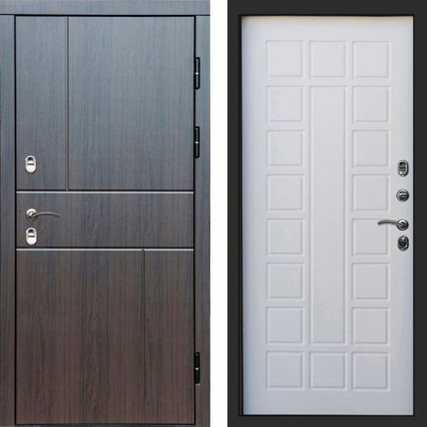 Входная дверь Termo-Door Премиум Винорит Вертикаль Венге - Престиж белое дерево