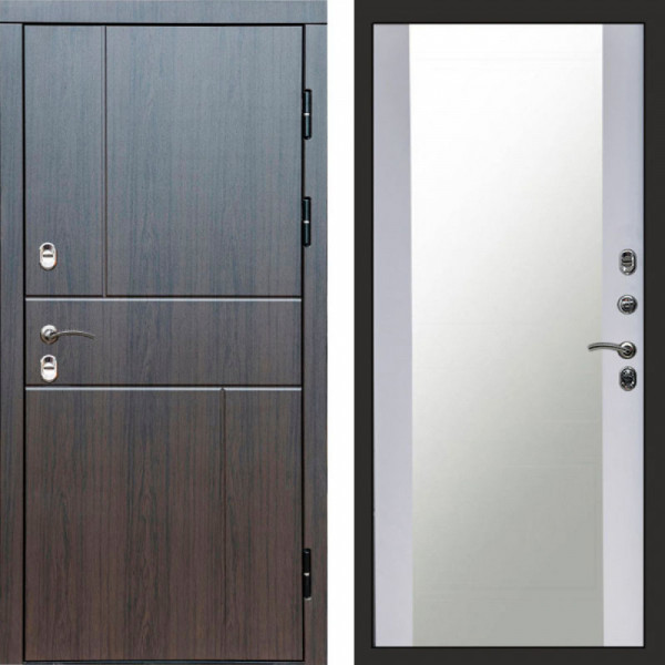 Входная дверь Termo-Door Премиум Винорит Вертикаль Венге - Зеркало белый софт