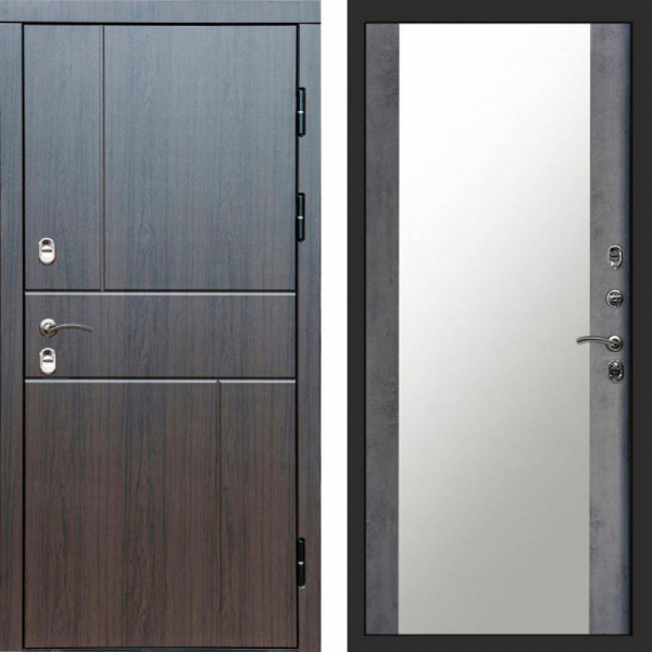 Входная дверь Termo-Door Премиум Винорит Вертикаль Венге - Зеркало бетон темный