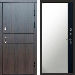 Входная дверь Termo-Door Премиум Винорит Вертикаль Венге - Зеркало Фацет Черный кварц