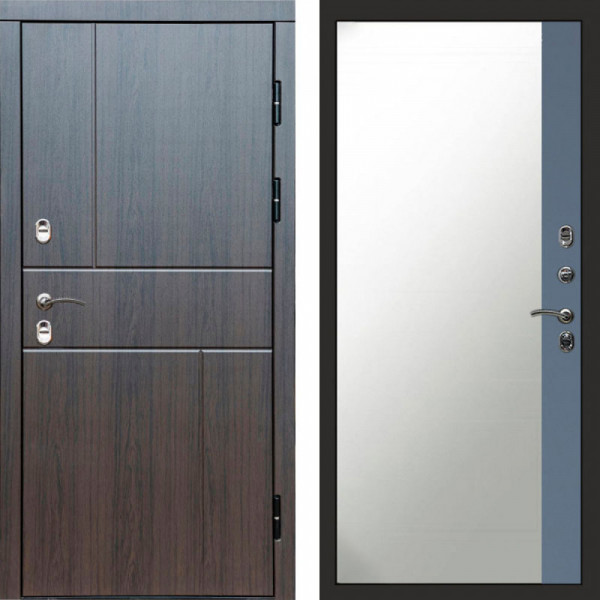 Входная дверь Termo-Door Премиум Винорит Вертикаль Венге - Зеркало Фацет Grey софт