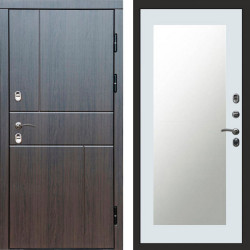 Входная дверь Termo-Door Премиум Винорит Вертикаль Венге - Зеркало Триумф Белый софт