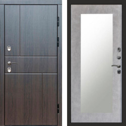 Входная дверь Termo-Door Премиум Винорит Вертикаль Венге - Зеркало Триумф бетон светлый